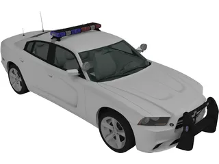 Dodge Charger Police (2011) 3D Model preview