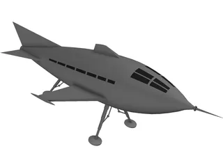 Pulp Starship 3D Model preview