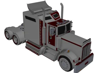 Peterbilt Semi Truck 3D Model preview