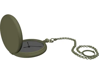 Golden Pocketwatch 3D Model preview