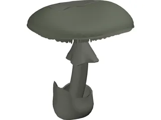 Amanita Phalloides: Death Cap Mushroom 3D Model preview