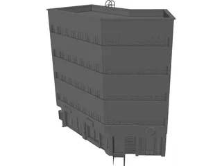 Kaigaten 14 Concrete Urban Building 3D Model preview