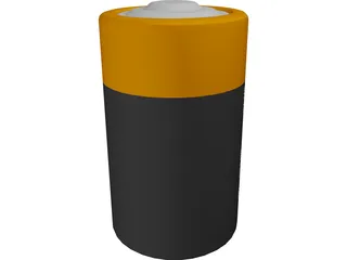 Duracell Battery 3D Model preview