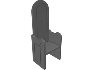 Church Chair 3D Model preview