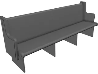 Church Bench 3D Model preview