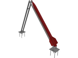 Qassam Rocket and Launcher 3D Model preview