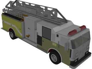 Single Axle Fire Rescue 3D Model preview