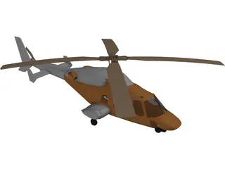 Bell 2201 Helicopter 3D Model preview