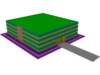 Microchip Office Building 3D Model preview
