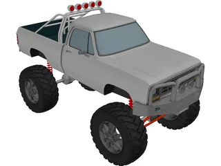 Dodge Ram 4x4 Tuned (1984) 3D Model preview
