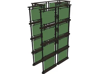 Multiple Screen Stand 3D Model preview