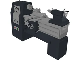 Industrial Lathe 3D Model preview