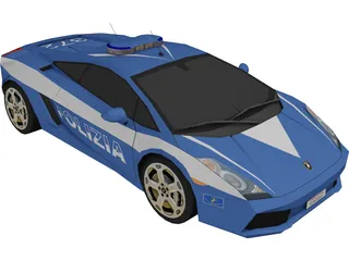 Lamborghini Gallardo Italian Police 3D Model preview