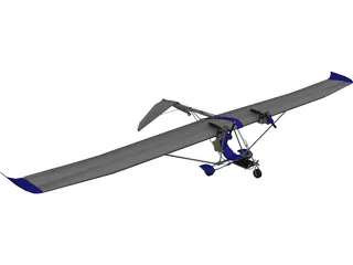 Glider Airplane 3D Model preview