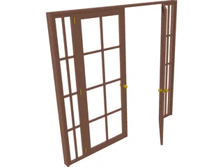 French Doors 3D Model preview