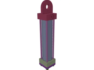 Hydraulic Piston 3D Model preview