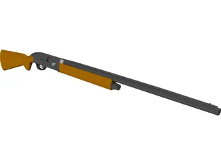 Winchester 1400 Shotgun 3D Model preview