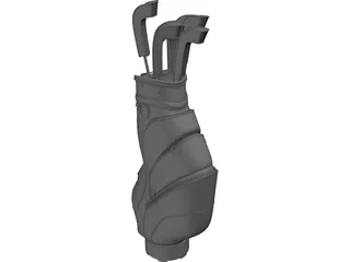 Golf Clubs Bag 3D Model preview