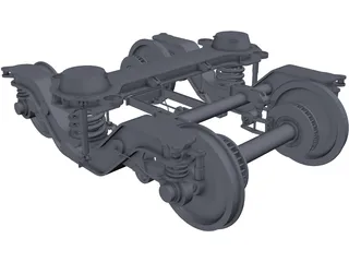 Y32 Fiat Train Bogie 3D Model preview