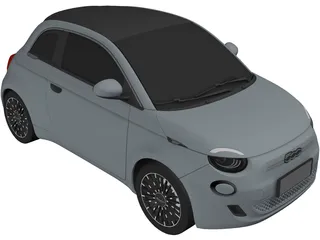 Fiat 500 Elettrica Cabrio (2021) 3D Model preview