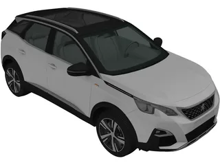 Peugeot 3008 (2016) 3D Model preview