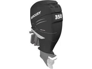 Mercury 350 Outboard Engine 3D Model preview