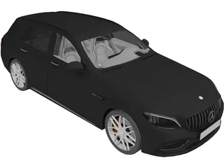 Mercedes-AMG C63S Estate (2020) 3D Model preview