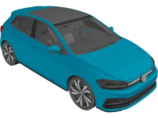 Volkswagen Polo R-line DSG (2018) 3D Model preview