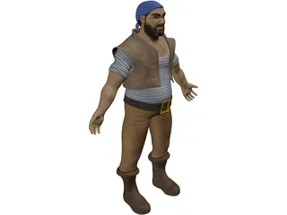 Muscular Pirate 3D Model preview