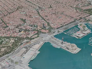 Barcelona City, Spain (2020) 3D Model preview