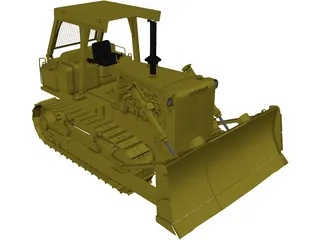 Caterpillar D7G Crawler Dozer (1989) 3D Model preview