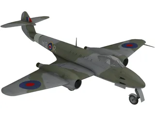 Gloster Meteor 3D Model preview