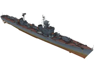 Soviet Destroyer Neustrashimy 3D Model preview