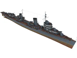 Soviet destroyer Leningrad 3D Model preview