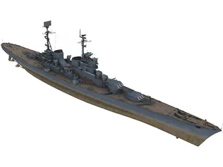 Stalingrad Battlecruiser 3D Model preview