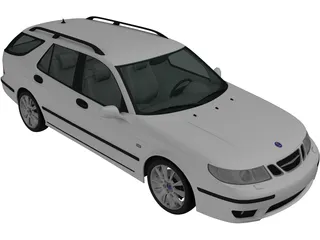 Saab 9-5 Aero Wagon (2005) 3D Model preview