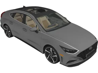Hyundai Sonata Turbo (2020) 3D Model preview