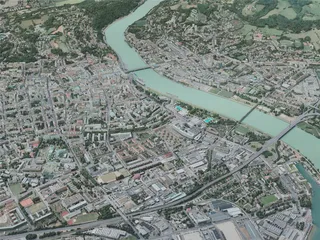 Linz City, Austria (2020) 3D Model preview
