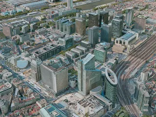 Brussels City, Belgium (2020) 3D Model preview
