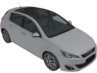 Peugeot 308 (2014) 3D Model preview