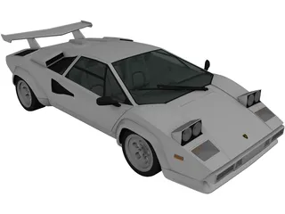 Lamborghini Countach 5000 QV (1985) 3D Model preview