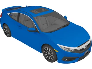 Honda Civic Coupe (2016) 3D Model preview