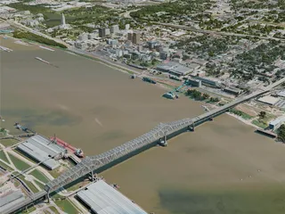 Baton Rouge City, LA, USA (2020) 3D Model preview