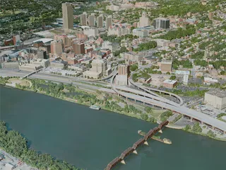 Albany City, NY, USA (2020) 3D Model preview