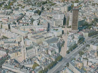 Nantes City, France (2020) 3D Model preview