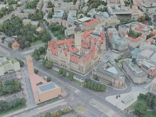 Leipzig City, Germany (2020) 3D Model preview