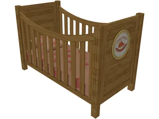 Baby Bed 3D Model preview