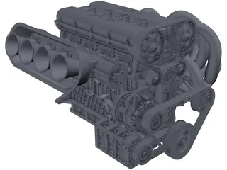 4-Cylinder 2L Engine 3D Model preview