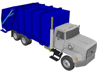 Garbage Truck 3D Model preview