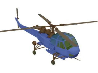Westland Wasp 3D Model preview